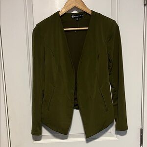 Wantable Olive Green Open-Front Women's Blazer